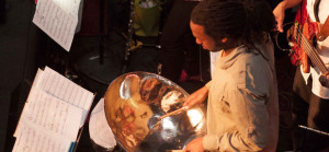 Gareth Burgess, Kalabash front man, was on fire on the steel pan at the April 17th Kalabash CD launch.